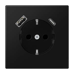 JUNG LS 1520-15 CA SWM wandcontactdoos LS990 grafiet mat zwart USB en USB-C