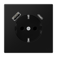 JUNG LS 1520-15 CA SWM wandcontactdoos LS990 grafiet mat zwart USB en USB-C
