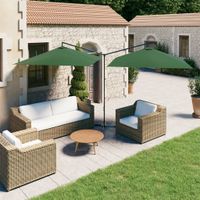 VidaXL Parasol dubbel met stalen paal 600x300 cm groen