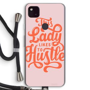 Hustle Lady: Pixel 4a 5G Transparant Hoesje met koord