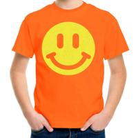 Verkleed T-shirt voor jongens - Smile Emoticon - oranje - carnaval - feestkleding voor kinderen