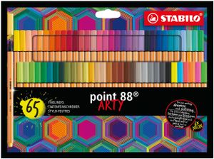 STABILO point 88, fineliner 0.4 mm, ARTY etui met alle 65 kleuren