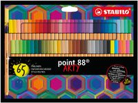 STABILO point 88, fineliner 0.4 mm, ARTY etui met alle 65 kleuren - thumbnail