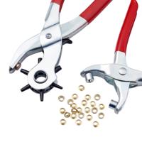 1Set 45 # staal Punch Tang sets oogje Tangen en ijzer bevindingen geschikt voor leder Punch (rood)