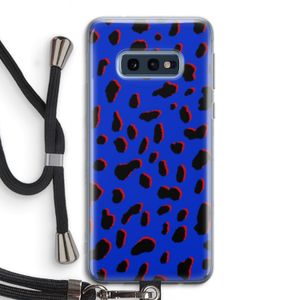 Blue Leopard: Samsung Galaxy S10e Transparant Hoesje met koord