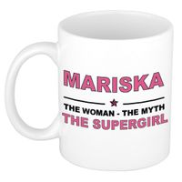 Naam cadeau mok/ beker Mariska The woman, The myth the supergirl 300 ml   -