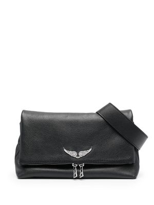 Zadig&Voltaire sac porté épaule en cuir à plaque logo - Noir