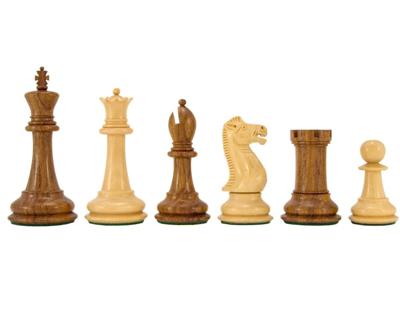 Victoria-serie Sheesham en Buxushouten Schaakstukken 10 cm