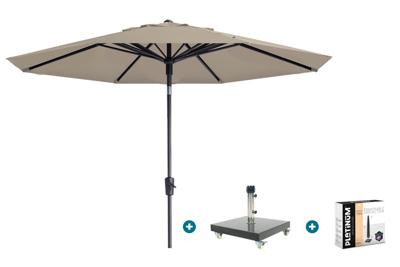 Madison Paros 2 Luxe stokparasol 3 m. rond - Ecru met Granada voet en hoes