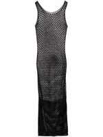 Dion Lee robe longue métallisée en résille - Noir