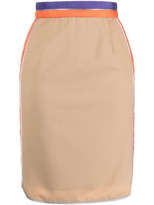 Kolor jupe à taille rayée - Marron