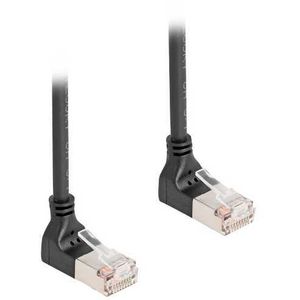 DeLOCK RJ45 Network Cable Cat.6A S/FTP Slim 90° upwards / upwards angled 0.5 m kabel