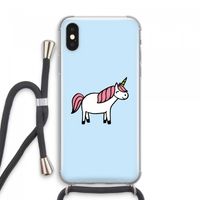 Eenhoorn: iPhone XS Max Transparant Hoesje met koord