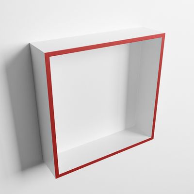 MONDIAZ EASY Nis 29,5x29,5cm in solid surface kleur Fire | Talc. 1 vak geschikt voor in- of opbouw
