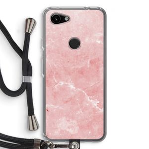 Roze marmer: Pixel 3a Transparant Hoesje met koord