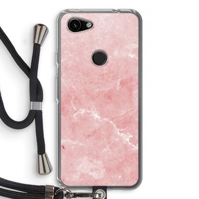 Roze marmer: Pixel 3a Transparant Hoesje met koord