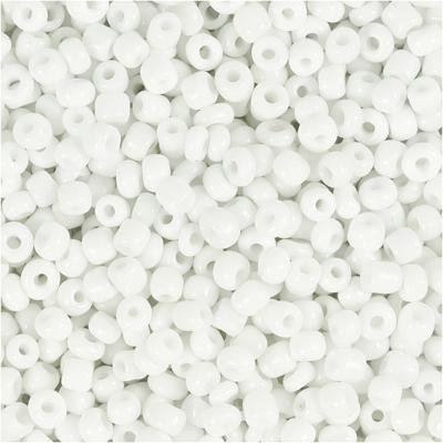 Creativ Company Rocailles, d 3 mm, afm 8/0, gatgrootte 0,6-1,0 mm, wit, 25 gr/ 1 doos Creativ Company Rocailles, d 3 mm, afm 8/0, gatgrootte 0,6-1,0 mm, wit, 25 gr/ 1 doos