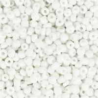 Creativ Company Rocailles, d 3 mm, afm 8/0, gatgrootte 0,6-1,0 mm, wit, 25 gr/ 1 doos Creativ Company Rocailles, d 3 mm, afm 8/0, gatgrootte 0,6-1,0 mm, wit, 25 gr/ 1 doos