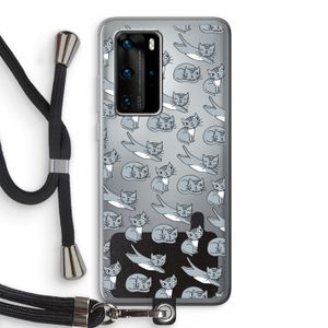 Poezen: Huawei P40 Pro Transparant Hoesje met koord