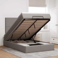 Ottoman bed met matras en LED's 120x200cm stof taupe