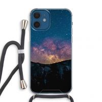 Travel to space: iPhone 12 mini Transparant Hoesje met koord