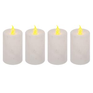 Feeric Lights LED kaarsen/stompkaarsen set - 12x stuks - wit - H7,5 cm kunststof