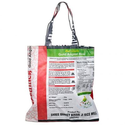 Tas Gerecyclede Textiel Rijstzakken - Vintage (50 x 40 cm)