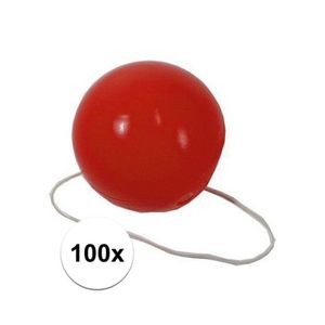 100x Rode verkleed clown neusjes   -