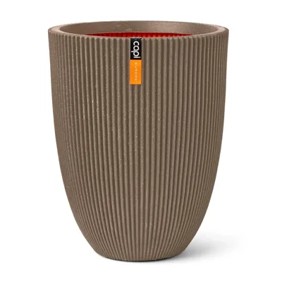 Vaas elegant laag Groove NL 46x58 warm taupe
