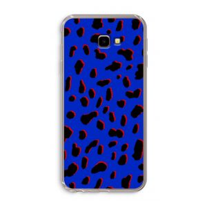 Blue Leopard: Samsung Galaxy J4 Plus Transparant Hoesje