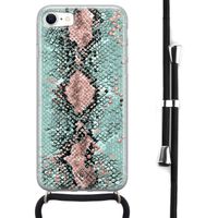 iPhone 8/7 hoesje met koord - Snake pastel