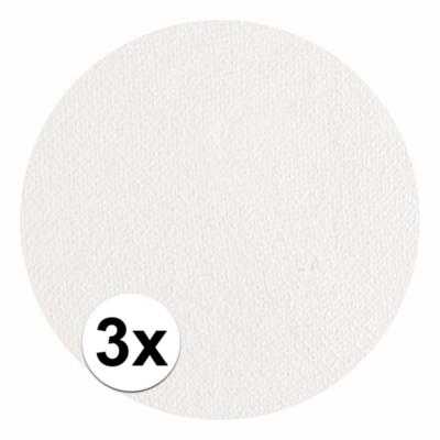 Superstar grimeer schmink - 3x - wit - 16 gram - carnaval/verkleed thema
