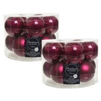 20x stuks glazen kerstballen framboos roze (magnolia) 6 cm mat/glans