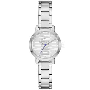 DKNY NY6646 Horloge Soho staal zilverkleurig-wit-blauw 28 mm