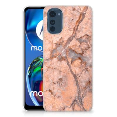 Motorola Moto E32/E32s | TPU | Siliconen hoesje | Marmer Oranje