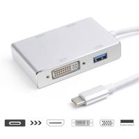 4 in 1 USB 3 1 USB C type C naar HDMI VGA DVI USB 3 0 adapter kabel voor laptop Apple MacBook Google Chromebook pixel