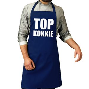 BBQ schort Top kokkie kobalt blauw voor heren   -