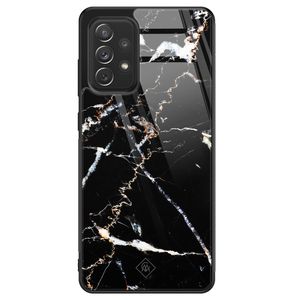 Samsung Galaxy A52 glazen hardcase - Marmer zwart
