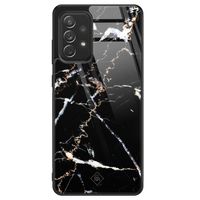 Samsung Galaxy A52 glazen hardcase - Marmer zwart Samsung Galaxy A52 glazen hardcase - Marmer zwart