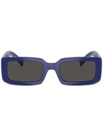 Dolce & Gabbana Eyewear lunettes de soleil rectangulaires à logo imprimé - Bleu - thumbnail