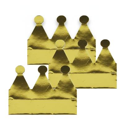 Gouden kroontjes van karton - 36x stuks - glimmend - kronen - verjaardag