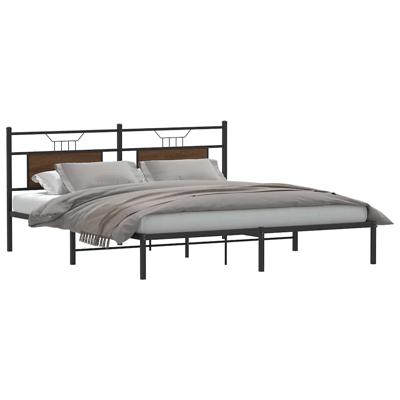 Bedframe zonder matras 183x213 cm spaanplaat bruin eikenkleurig