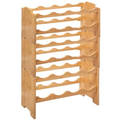 3x Stuks stapelbare bamboe fles/wijnrekken voor 8 flessen 46 x 24,5 x 29,5 cm