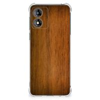 Motorola Moto E13 Stevig Telefoonhoesje Donker Hout