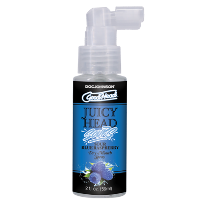 Doc Johnson Juicy Head - Dry Mouth Spray - Sour Blue Raspberry - 2 fl oz / 60 ml