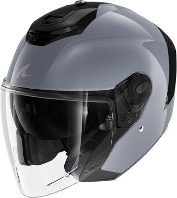 SHARK RS Jet Blank, Jethelm of scooter helm, Zilver S05