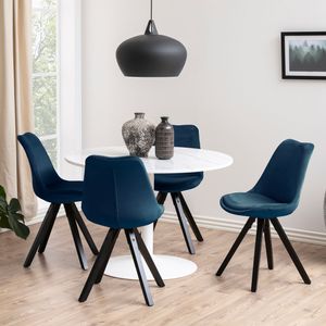 Bendt Ronde Eettafel 'Dara' 110cm, kleur Wit Marmer