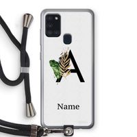 Charcoal Flora: Samsung Galaxy A21s Transparant Hoesje met koord