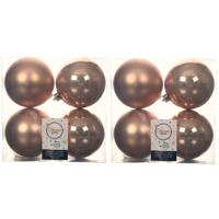 Decoris Kerstballen - 24x st - toffee bruin - D10 cm - kunststof - kerstversiering