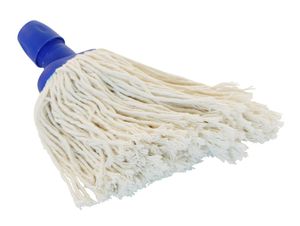 Spaanse mop ovale steelhouder 250 gram dop blauw